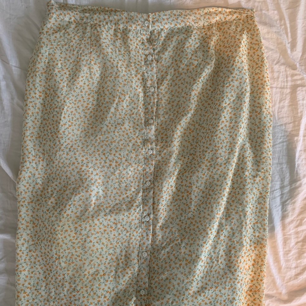 ASOS Flower Print Midi Skirt